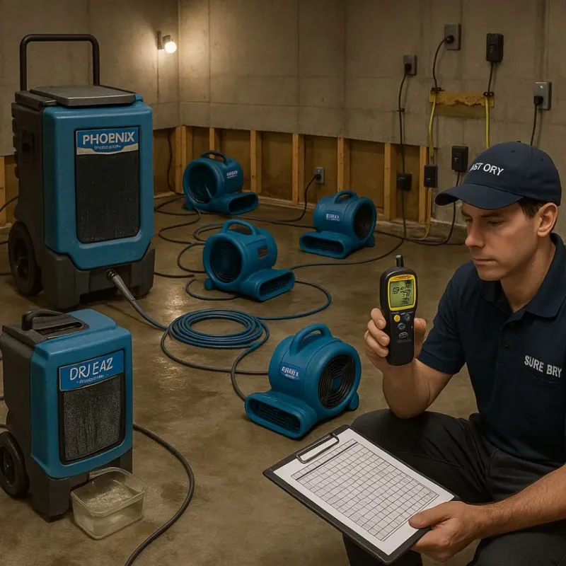 Structural Drying and Dehumidification process in New Cumberland, PA